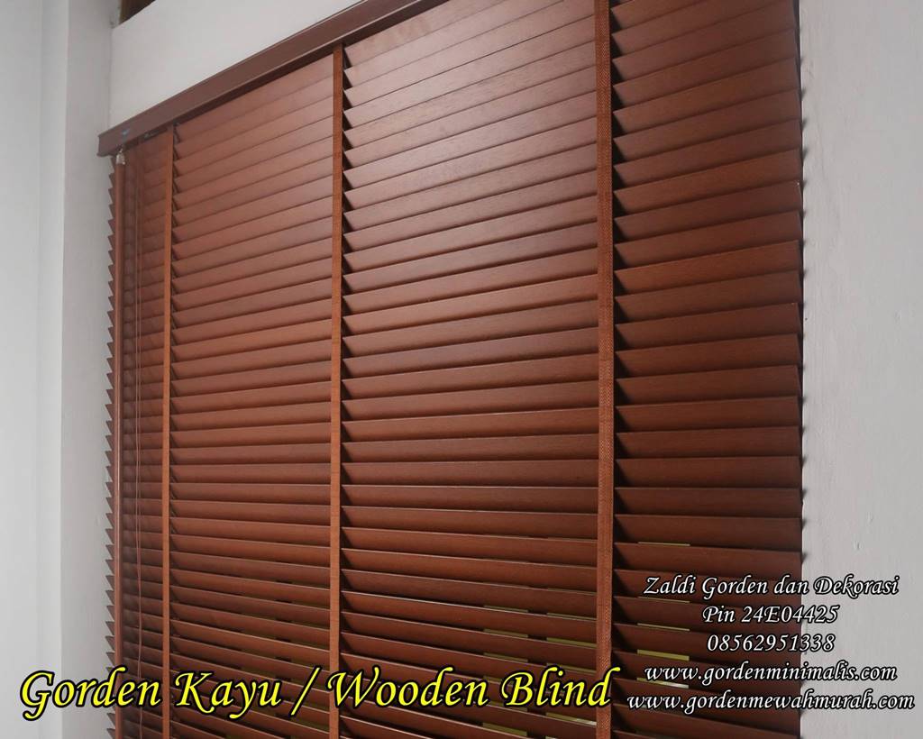 Tirai gorden kayu wooden blind krey kayu horizontal blind